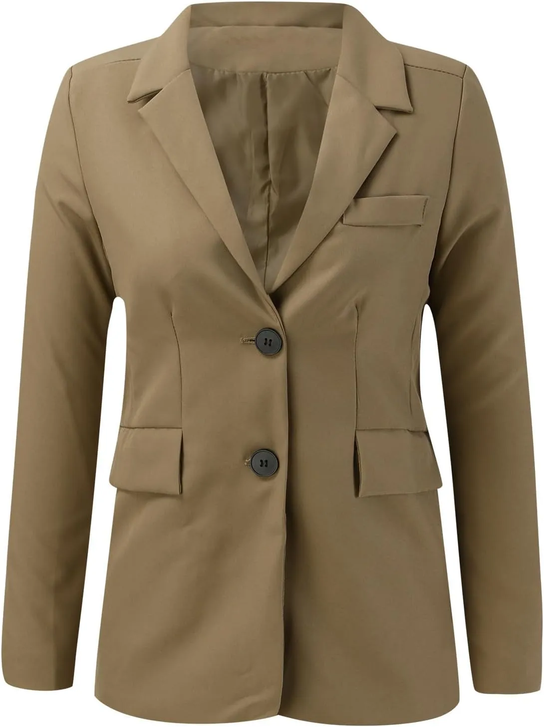 Blazer for Women Button Long Sleeve Pocket Lapel Elegant Trendy Comfortable Solid Color Stylish Suit Jackets