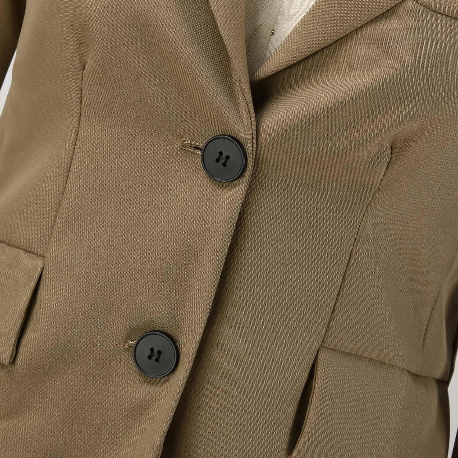 Blazer for Women Button Long Sleeve Pocket Lapel Elegant Trendy Comfortable Solid Color Stylish Suit Jackets