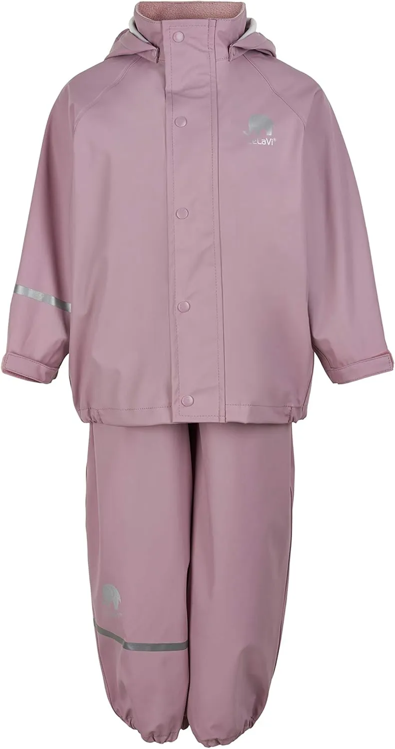 European Kids Rain and Snow Suit for Boys Girls with Detachable Hood, Waterproof Raincoat and Pants for Rain and Snow