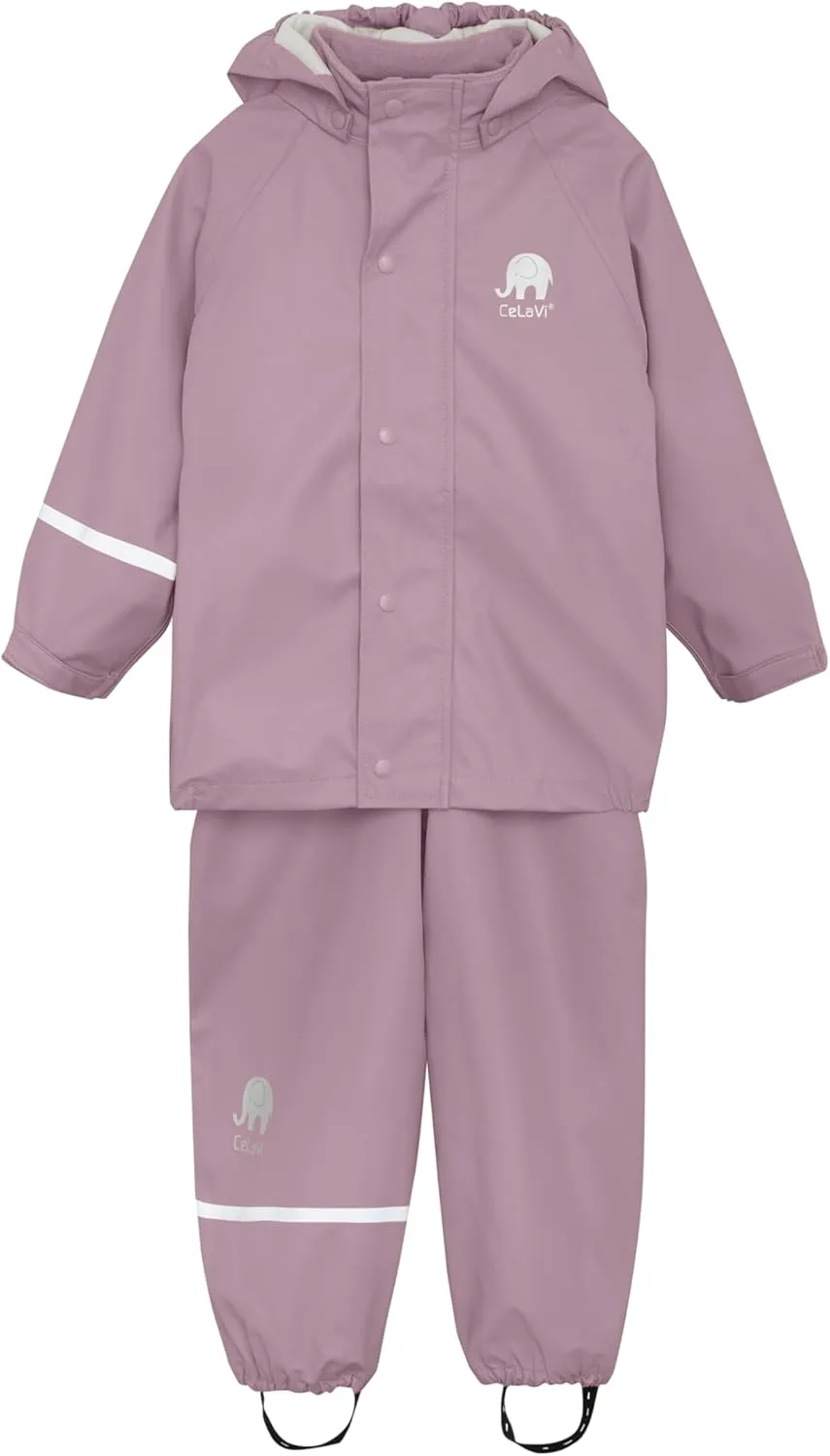 European Kids Rain and Snow Suit for Boys Girls with Detachable Hood, Waterproof Raincoat and Pants for Rain and Snow