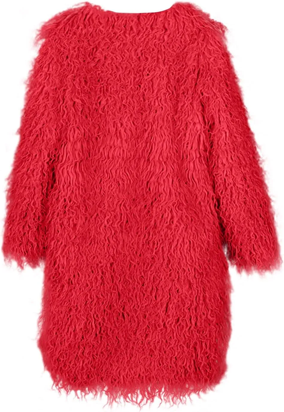 HGps8w Luxury Long Faux Fur Coat for Women Open Front Shaggy Cardigans Oversized Fuzzy Fleece Jacket Warm Winter Outerwear