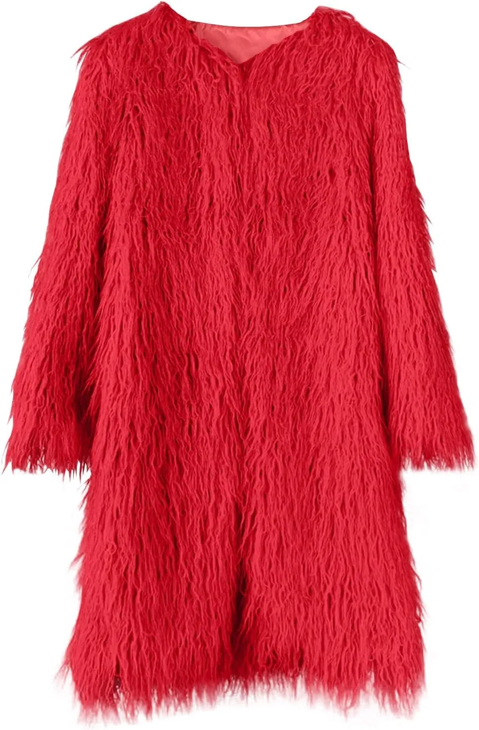 HGps8w Luxury Long Faux Fur Coat for Women Open Front Shaggy Cardigans Oversized Fuzzy Fleece Jacket Warm Winter Outerwear