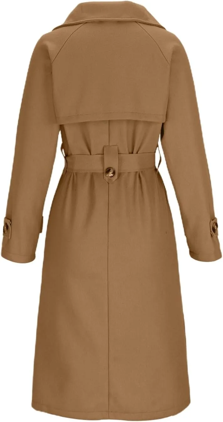 Jackets for Women Long Sleeve Button Down Coats Chunky Wool Lapel Overcoats Oversized Windproof Pea Outerwear