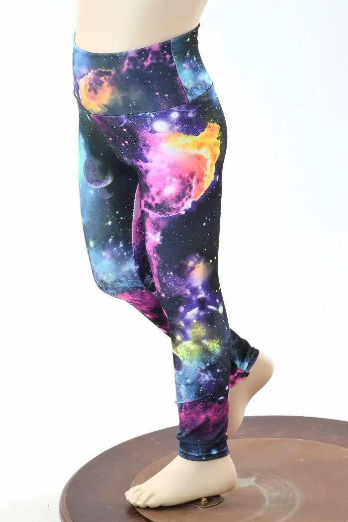 Kids UV Glow Galaxy Leggings
