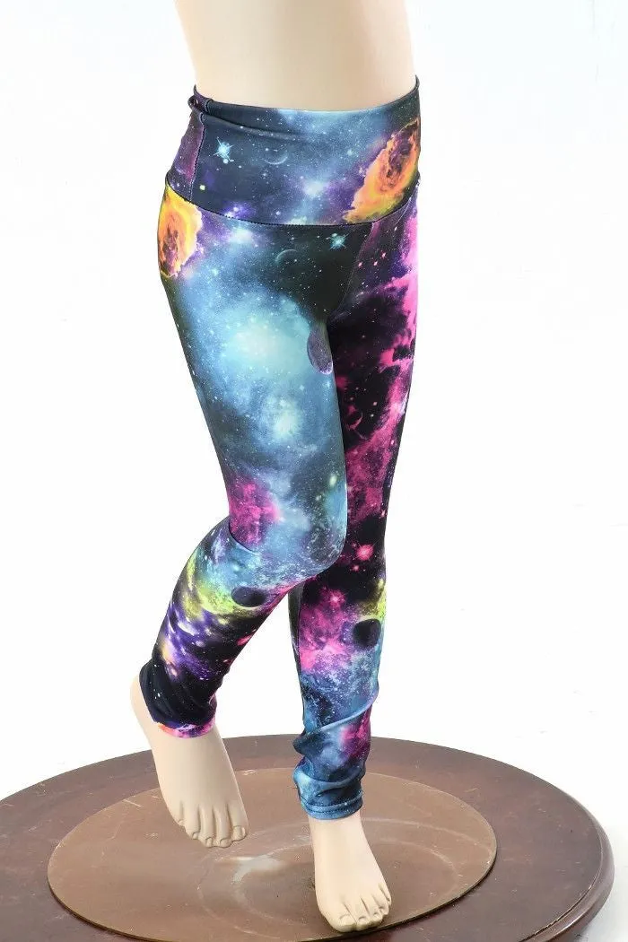 Kids UV Glow Galaxy Leggings