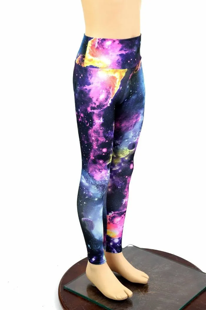 Kids UV Glow Galaxy Leggings