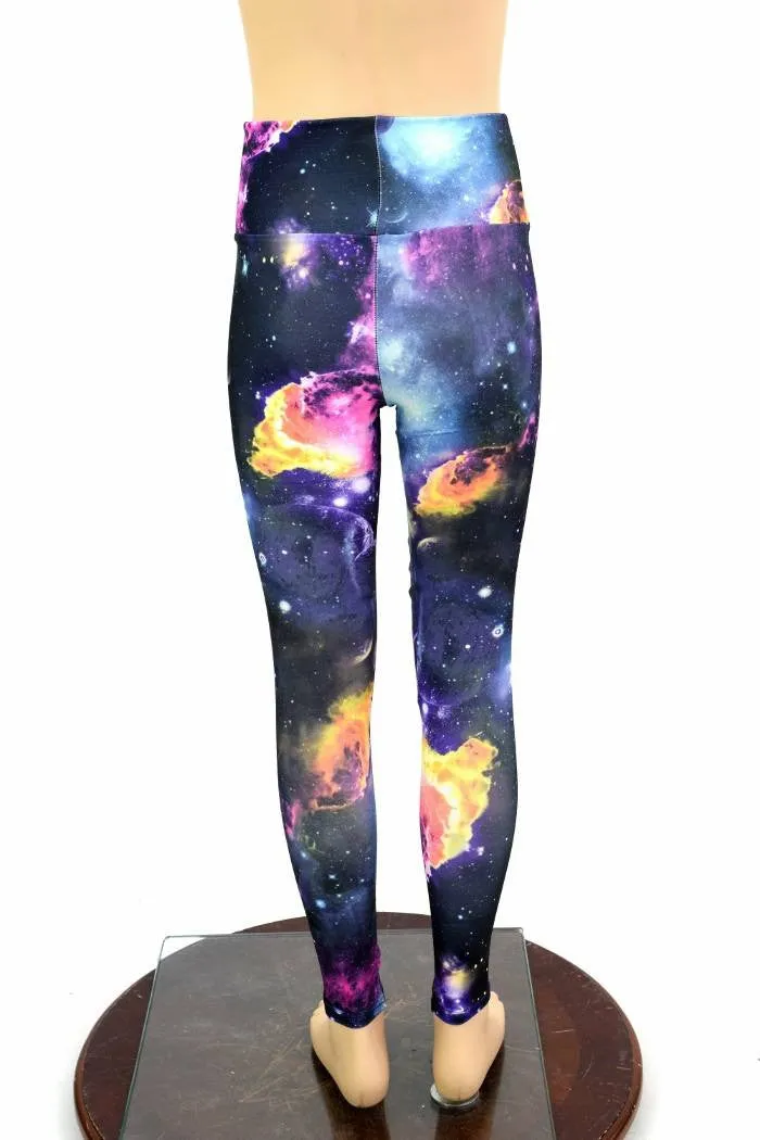 Kids UV Glow Galaxy Leggings