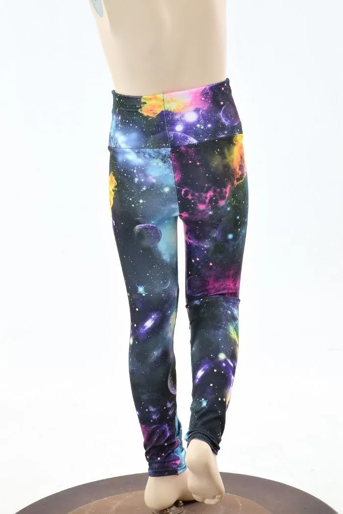 Kids UV Glow Galaxy Leggings