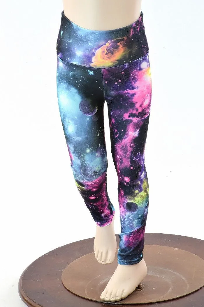 Kids UV Glow Galaxy Leggings