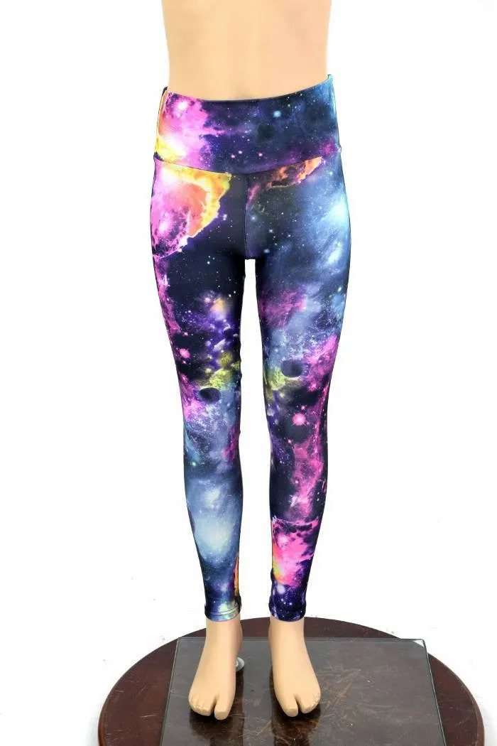 Kids UV Glow Galaxy Leggings