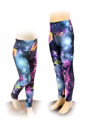 Kids UV Glow Galaxy Leggings