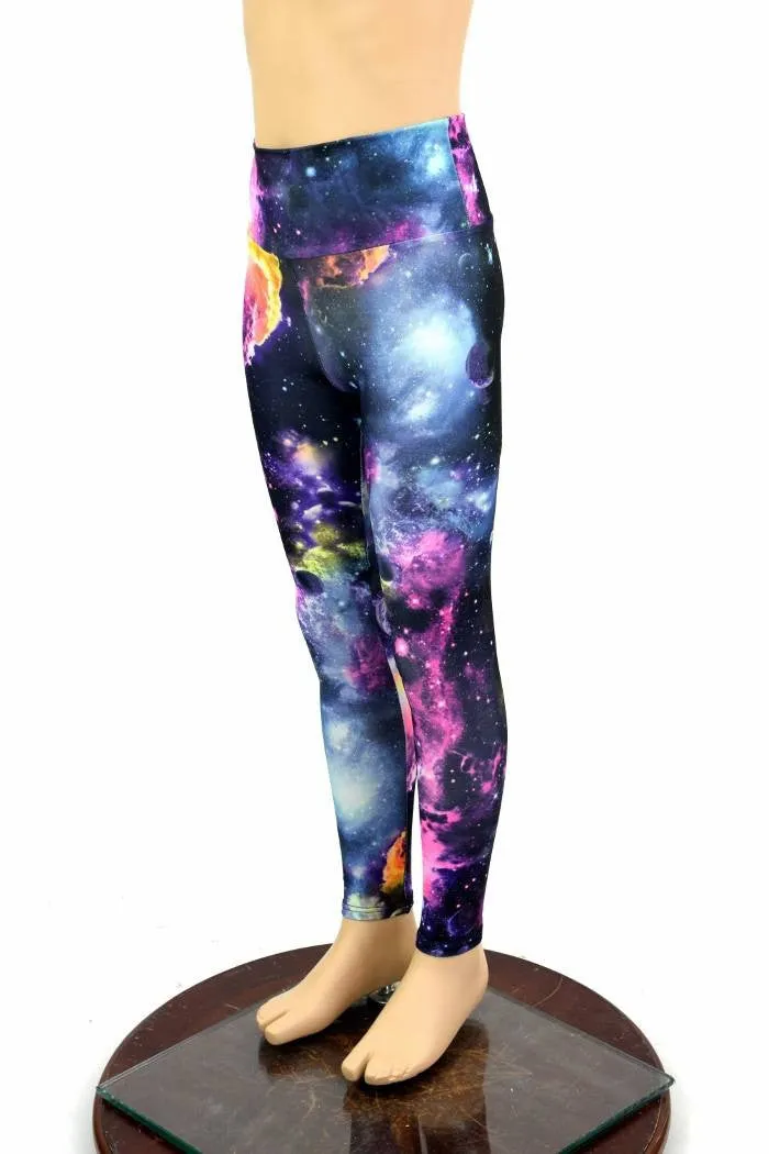 Kids UV Glow Galaxy Leggings