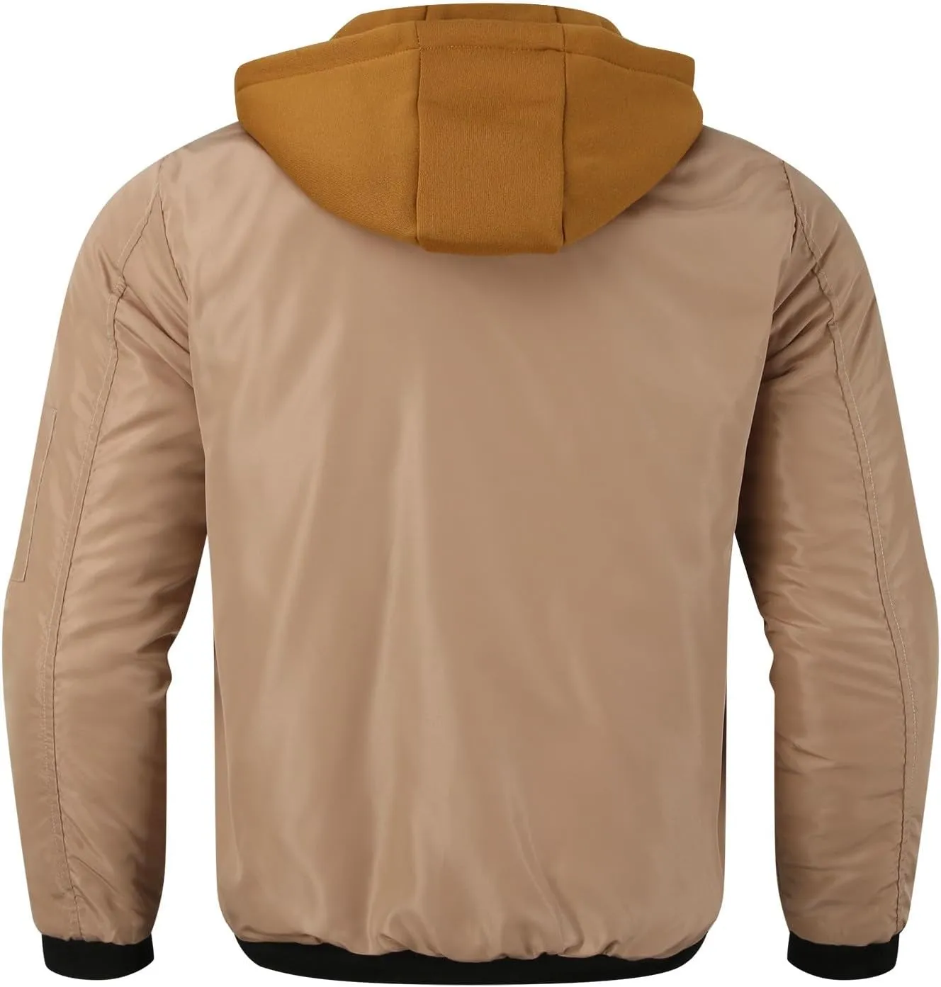 Mens Bomber Jacket Hoodies Casual Fall Winter Military Jacket Outwear Full Zip Winter Warm Padded Coats Outwear