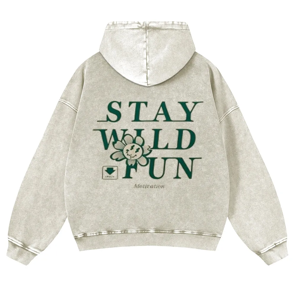 Mens Vintage Stay Wild Fun Hoodies