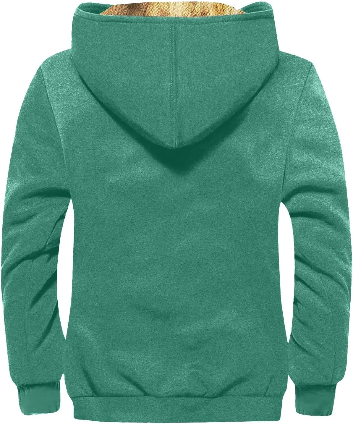 Mens Zip Up Hoodie Solid Color Hoodie Fashion Heavyweight Cotton Fleece Sherpa Lined Jacket Fall Jacket Coat