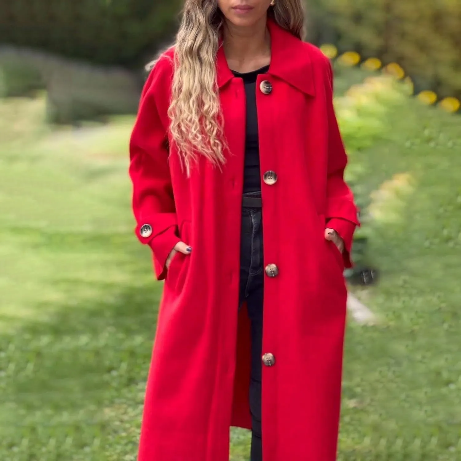 Petite Trench Coat Casual Fuzzy Jacket Loose Fitting Warm Winter Outwear Fashion Lapel Jacket Coats Overcoat for