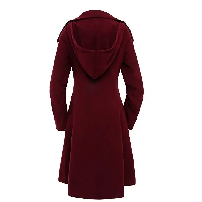 Plus Size Asymmetric Turn Down Collar Button Coat Overcoat