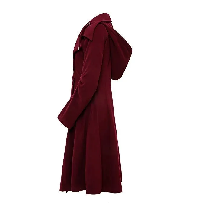 Plus Size Asymmetric Turn Down Collar Button Coat Overcoat