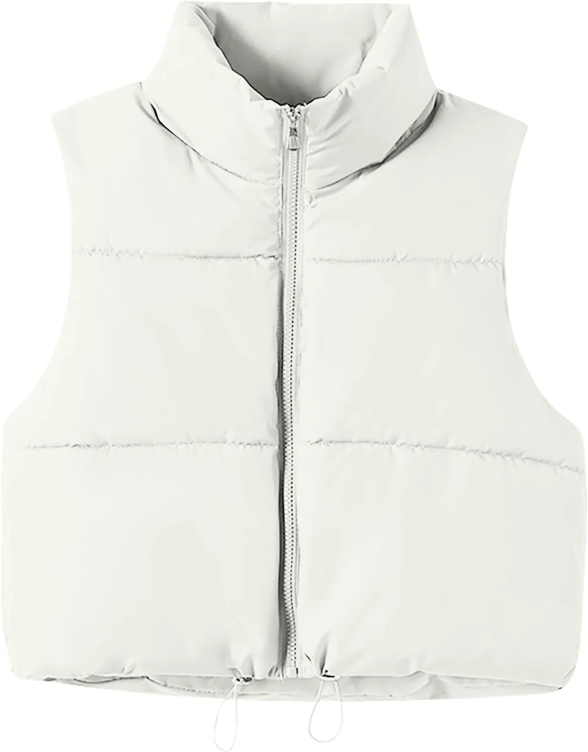 Puffer Vest Women Lightweight Quilted Jackets Cropped Sleeveless Turtlenecks Down Vest Casual Athletic Zip Up Jacket