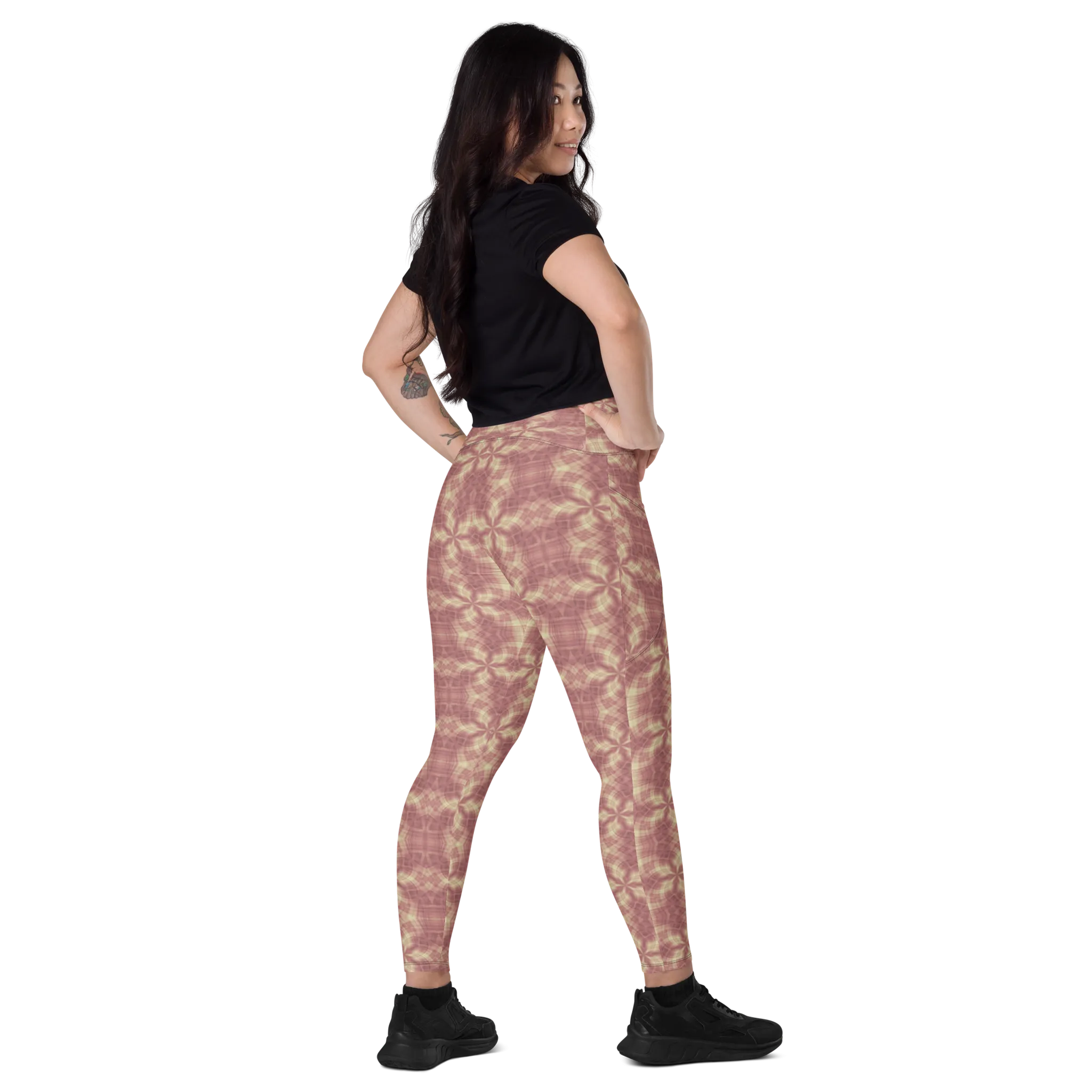 Recursia Argyle Rewired II Leggings With Pockets In Pink