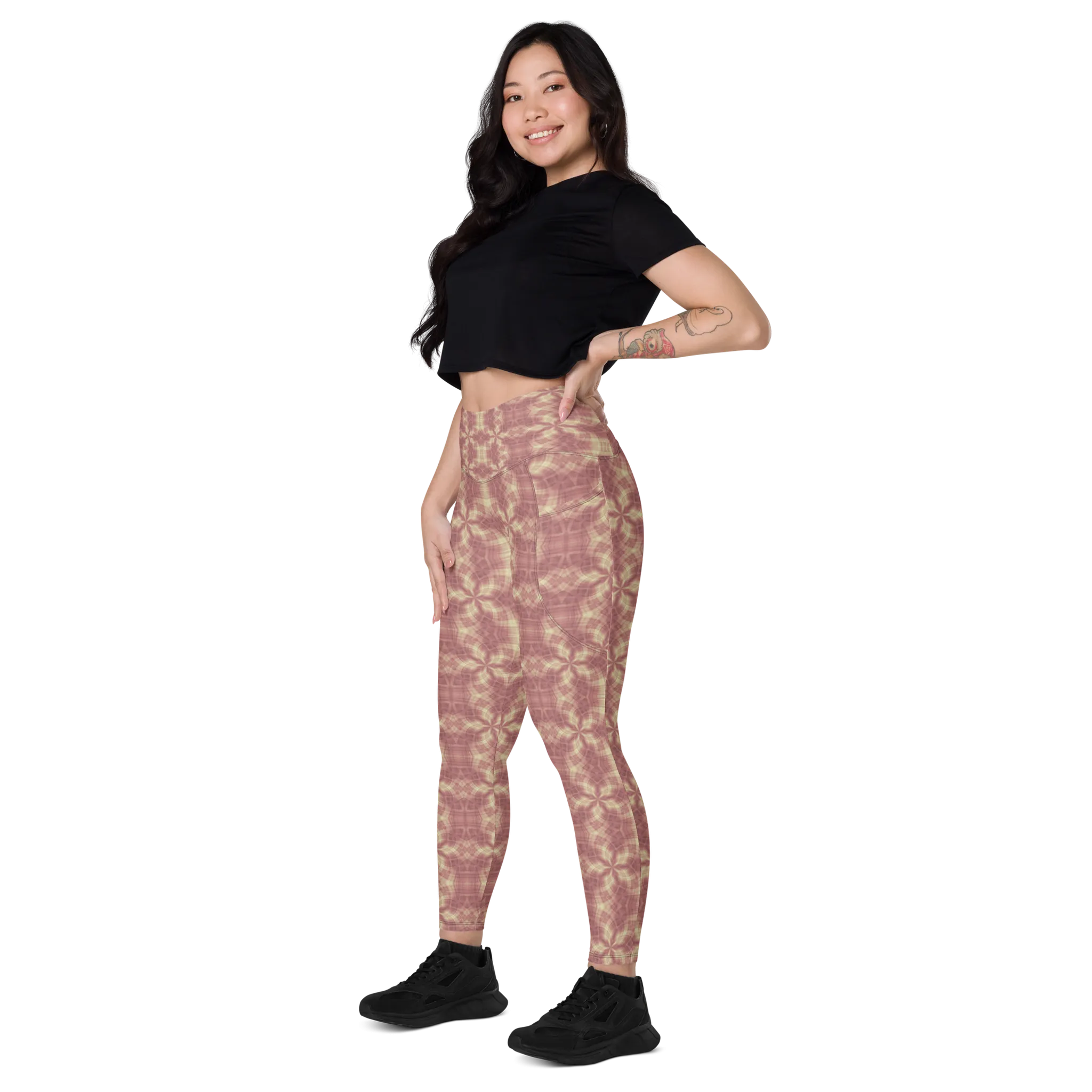 Recursia Argyle Rewired II Leggings With Pockets In Pink
