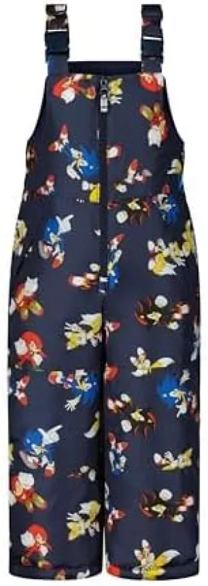 Sonic Kids Snow Pants Bibs - Printed & Water-Resistant Kids Snow Suit, Front Zip Closure & Adjustable Straps - 12M-14 Sizes