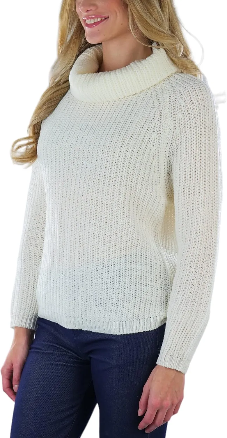 ToBeInStyle Women's Classic Knit Fold Over Turtleneck Pullover