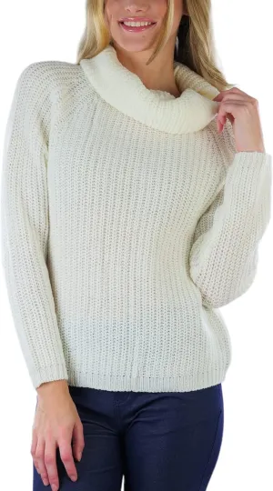 ToBeInStyle Women's Classic Knit Fold Over Turtleneck Pullover