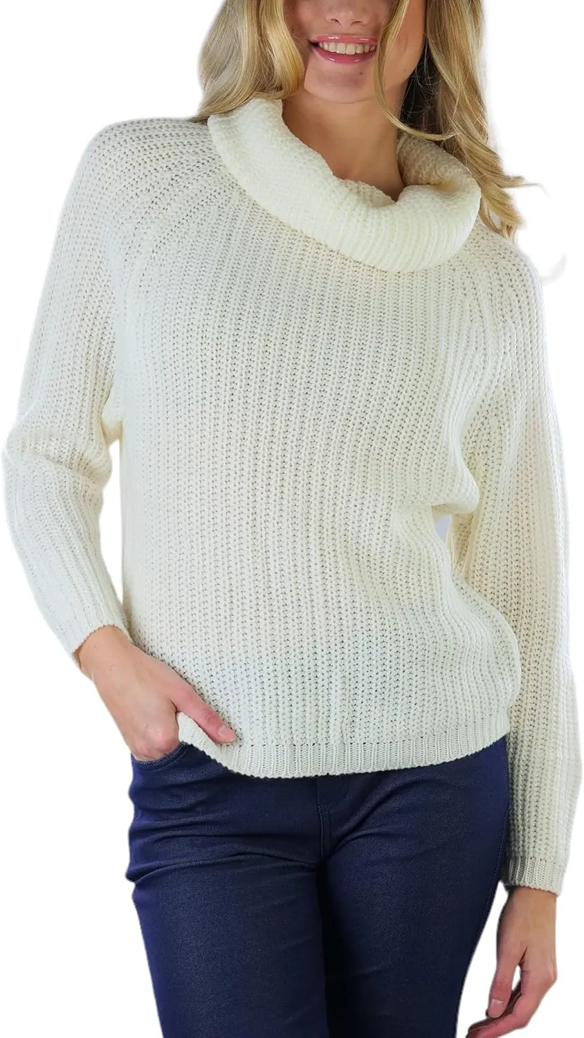 ToBeInStyle Women's Classic Knit Fold Over Turtleneck Pullover