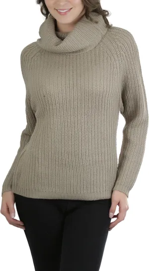 ToBeInStyle Women's Classic Knit Fold Over Turtleneck Pullover