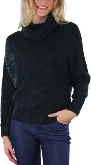 ToBeInStyle Women's Classic Knit Fold Over Turtleneck Pullover