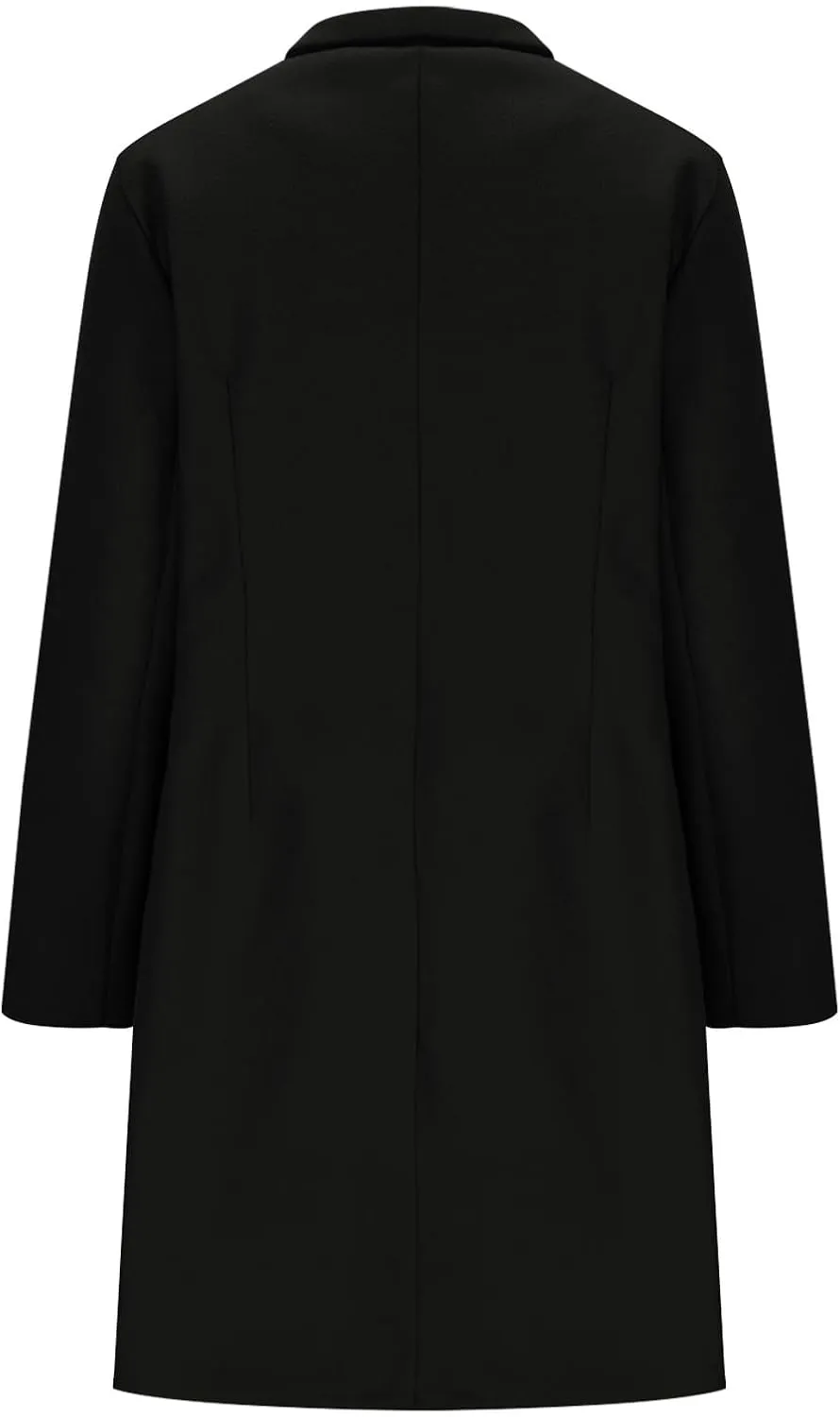 Winter Coats for Women Notched Lapel Double Breasted Pea Coat Thicken Warm Wool Blend Long Jackets Overcoats