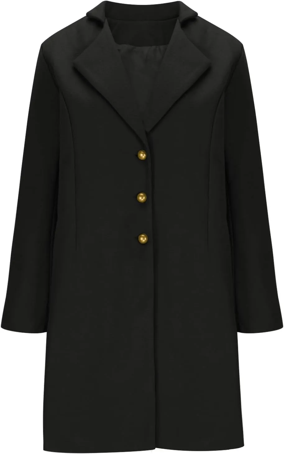 Winter Coats for Women Notched Lapel Double Breasted Pea Coat Thicken Warm Wool Blend Long Jackets Overcoats