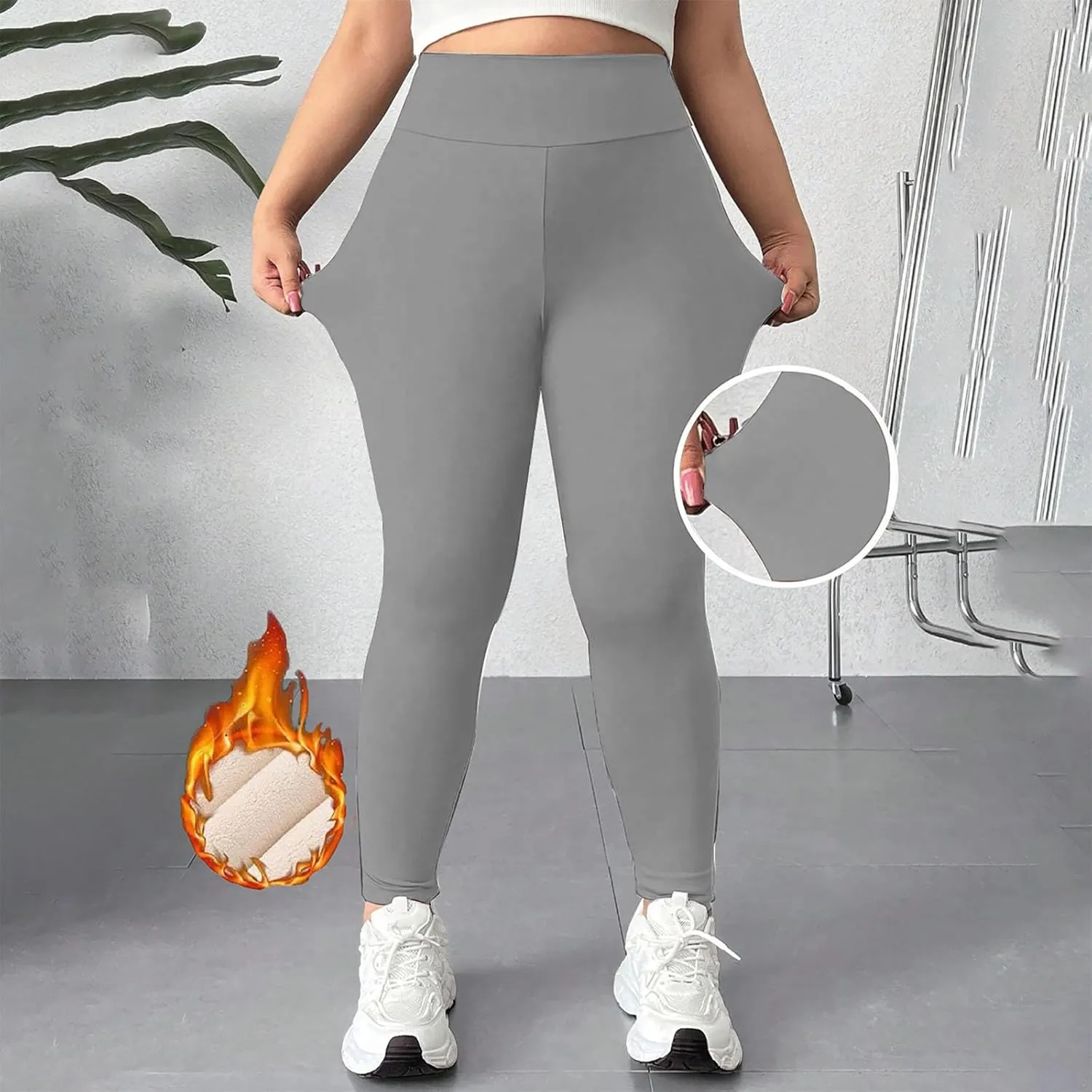Women's Casual Sherpa Leggings Thicken Heavy Jogger Pants Fleece Lined Warm Thermal Pants Workout Yoga Tights