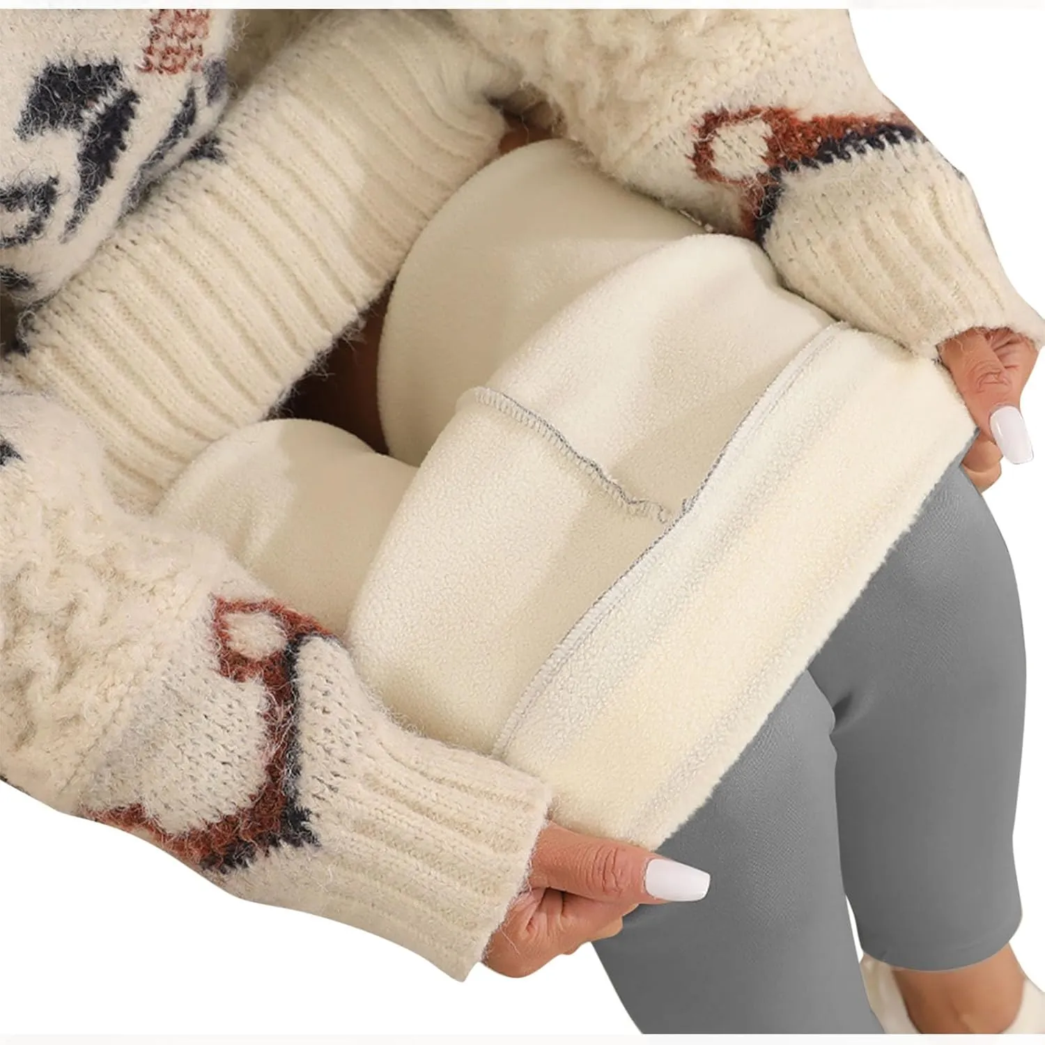 Women's Casual Sherpa Leggings Thicken Heavy Jogger Pants Fleece Lined Warm Thermal Pants Workout Yoga Tights
