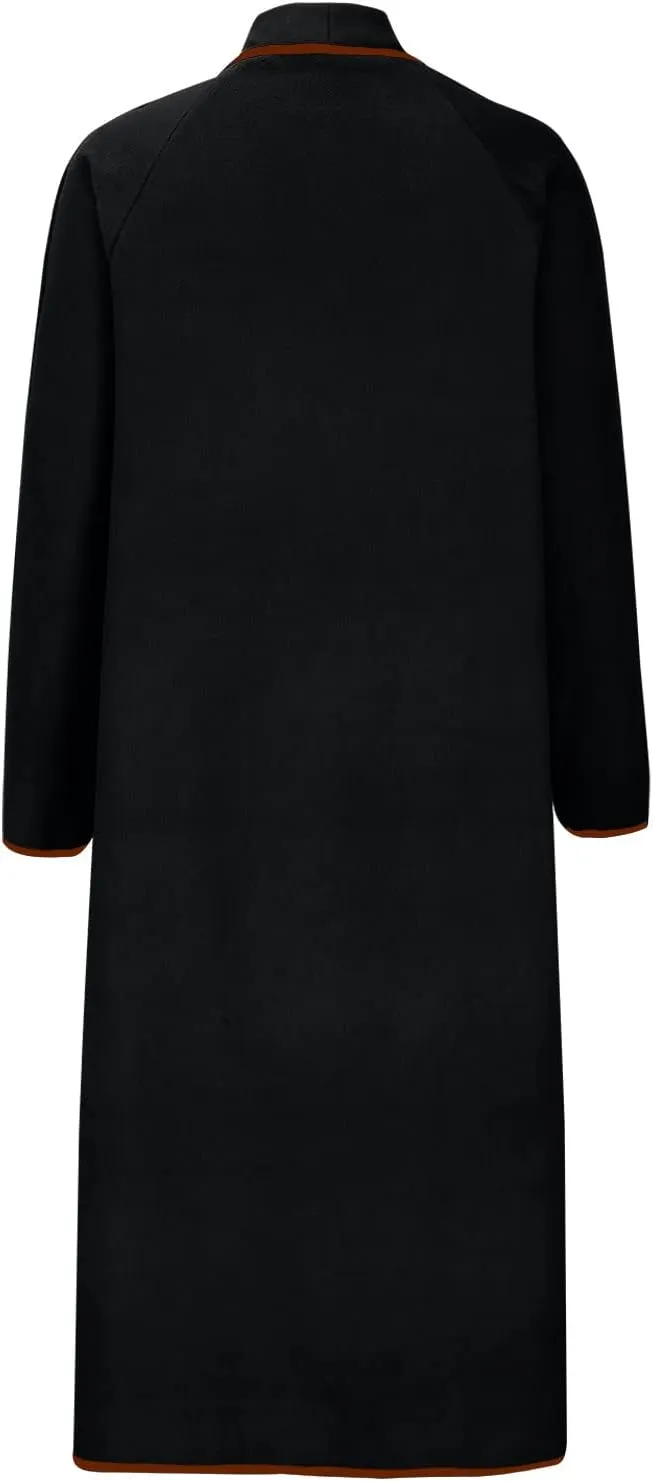 YRAETENM Long Winter Coats for Women Plus Size Warm Wool Blend Pea Coats Mid Long Lapel Open Front Trench Coats with Pockets